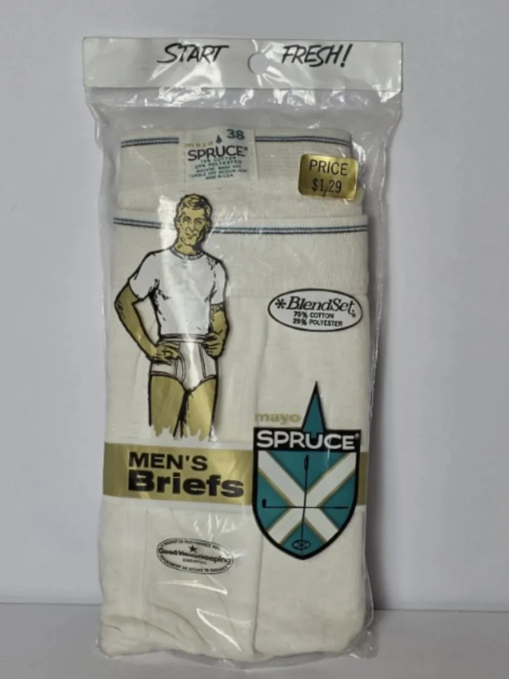 Vintage Mayo Spruce Men's Briefs NOS Deadstock HTF Size 38
